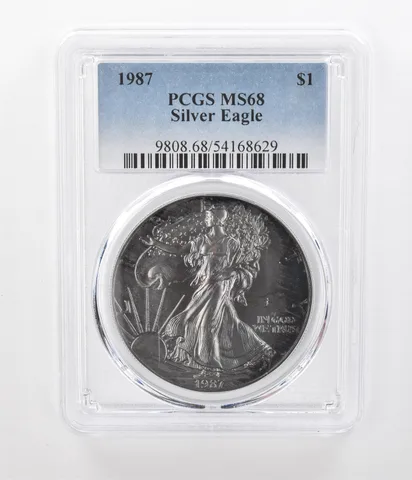 1987 American Silver Eagle MS68 PCGS Beautiful Tone a1259