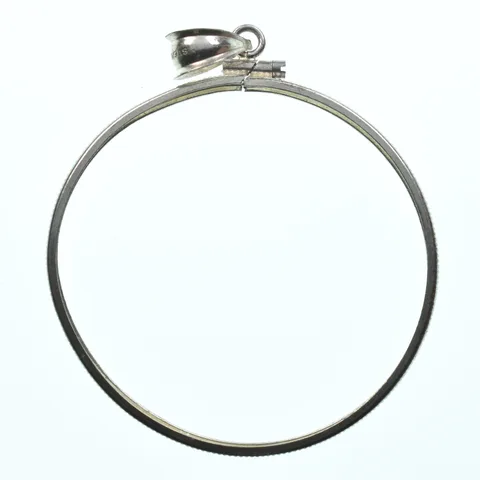 Sterling Silver 39 MM 1 Oz Crown Mint Coin Bezel Pendant Frame Edge *2139