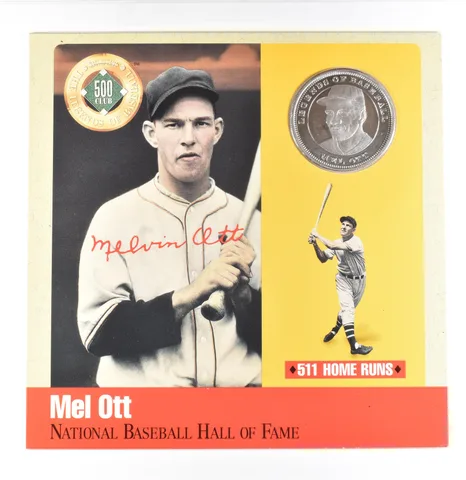 Baseball Hall Of Fame Mel Ott 500 Club Medal Silver a0068