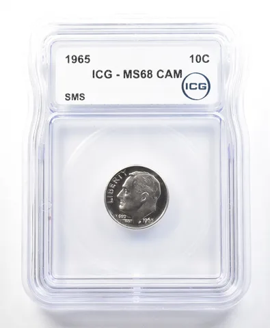 1965 Roosevelt Dime SMS MS68 CAM ICG a2263