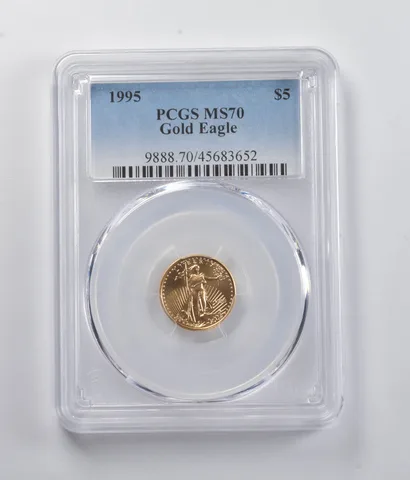 1995 $5 American Gold Eagle 1/10 Oz Gold MS70 PCGS