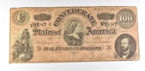 1864 $100 Confederate States Of America T-65 Large Note *8585