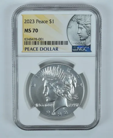 2023 Peace Silver Dollar MS70 NGC Anniversary Label