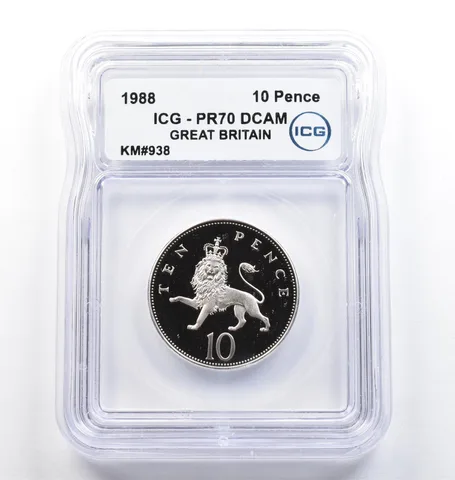 1988 Great Britain 10 Pence KM#938 PR70 DCAM ICG *9796