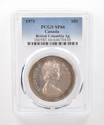 1971 Canada 1 Dollar Silver British Columbia SP66 PCGS Beautiful Tone *1930