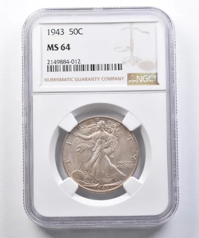 1943 Walking Liberty Half Dollar MS64 NGC *2596