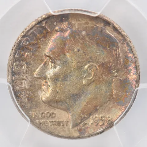 1958 Roosevelt Dime XF45 PCGS Beautiful Tone *0777