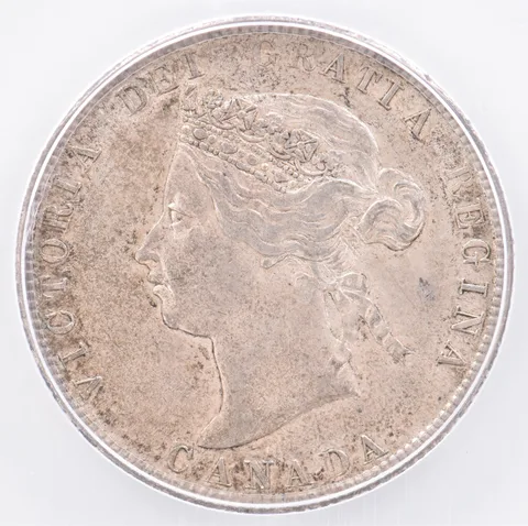1871 H Canada 25 Cents MS62 ICG Beautiful Tone *1922