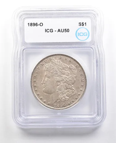 1896-O Morgan Silver Dollar AU50 ICG *3520