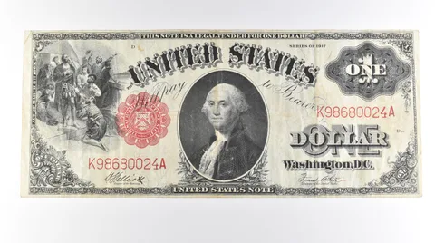 1917 $1 Legal Tender Large Note Red Seal Mule FR#38 a0621