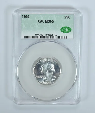 1963 Washington Quarter MS65 CAC CACg
