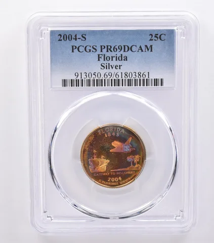2004-S Washington State Quarter Florida Silver PR69 DCAM PCGS Nice Tone *8744