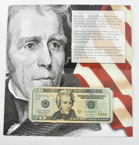 2004 $20 Kansas City, MO Federal Reserve Note New Color Money Low Serial a2933