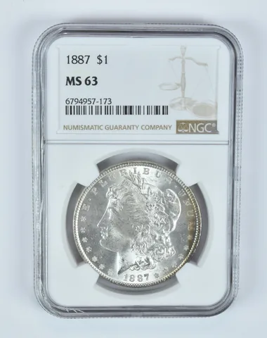 MS63 1887 Morgan Silver Dollar NGC Beautifully Toned a7457