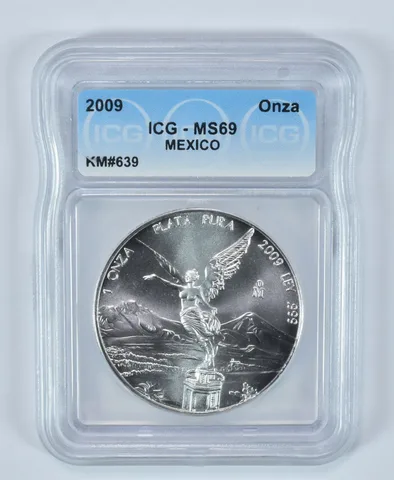 2009 Mexico 1 Onza Silver Libertad MS69 ICG