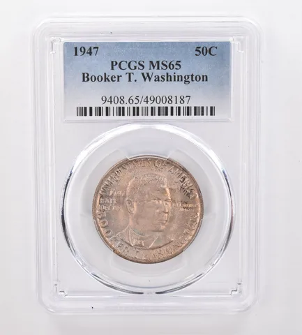 1947 Booker T Washington Commemorative Half Dollar MS65 PCGS Nice Tone *9997