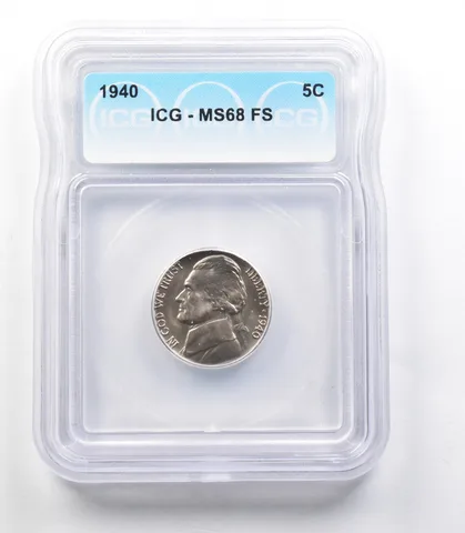 1940 Jefferson Nickel MS68 FS ICG *3445