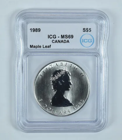 1989 Canada 5 Dollars Silver Maple Leaf MS69 ICG