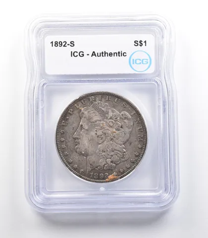 1892-S Morgan Silver Dollar Authentic ICG *2395