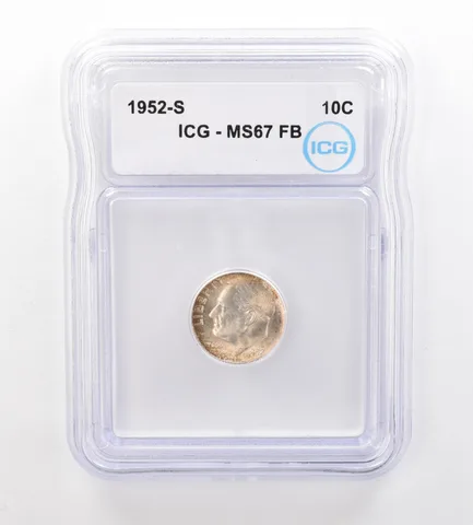 1952-S Roosevelt Dime MS67 FB ICG Beautiful Tone *7528