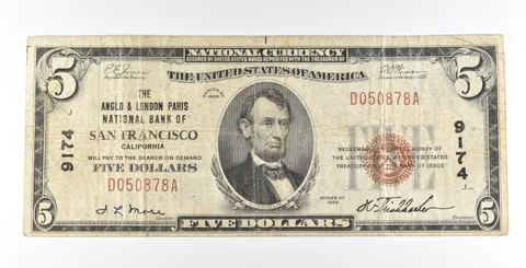 1929 $5 San Francisco CA National Currency Ch#9174 *5610