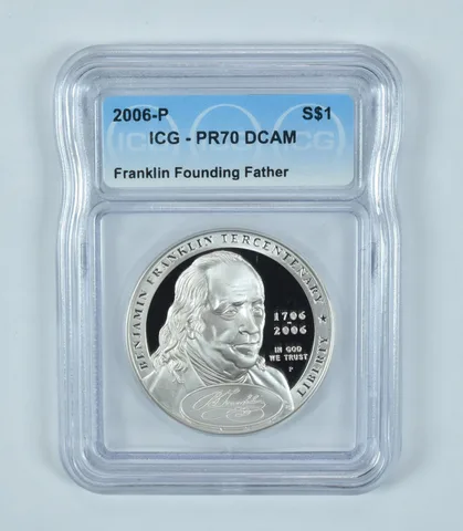 2006-P Ben Franklin Founding Father Commemorative Silver $1 PR70 DCAM ICG