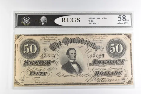 $50 1864 Confederate States Of America Note *8197