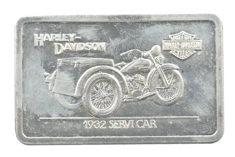1.5 Oz Silver Bar Harley Davidson 1932 Servi Car *5349
