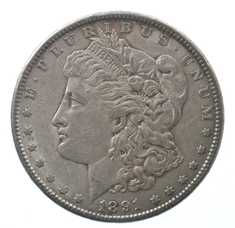 Early - 1891 Morgan Silver Dollar - 90% US Coin *457