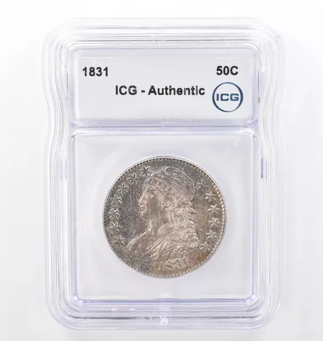 1831 Capped Bust Half Dollar Authentic ICG Beautiful Tone *0086