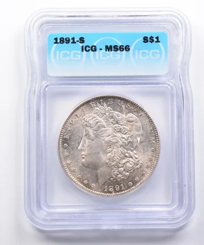 MS66 1891-S Morgan Silver Dollar ICG *3552