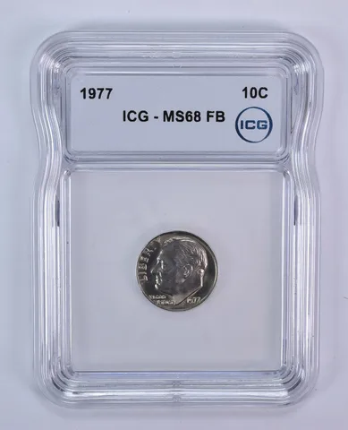 1977 Roosevelt Dime MS68 FB ICG