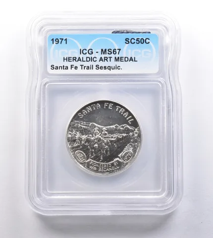 1971 So Called Half Dollar Santa Fe Trail Sesquicentennial MS67 ICG