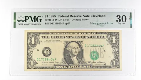 PMG 30 VF EPQ $1 1985 FRN Cleveland Fr#1913-D Misalignment Error *3200