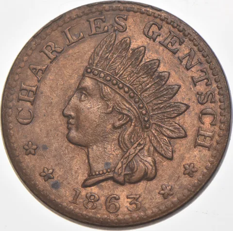 1863 Charles Gentsch Civil War Token NY 630AC *7475