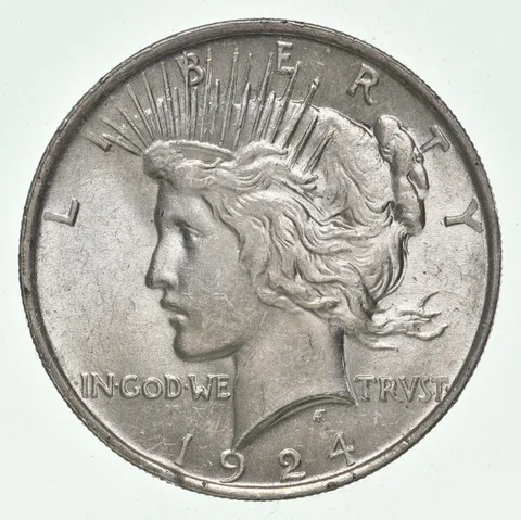 (1) AU 1924 (P) Peace Silver Dollar 90% - Almost Unc -Dripping with Luster