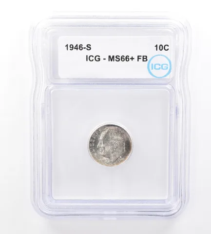 1946-S Roosevelt DIme MS66+ FB ICG Beautiful Tone *1691