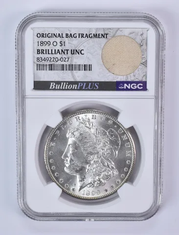 1899-O Morgan Silver Dollar Original Bag Fragment BU NGC