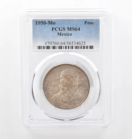 1950 Mo Mexico Peso MS64 PCGS Beautiful Tone *2123
