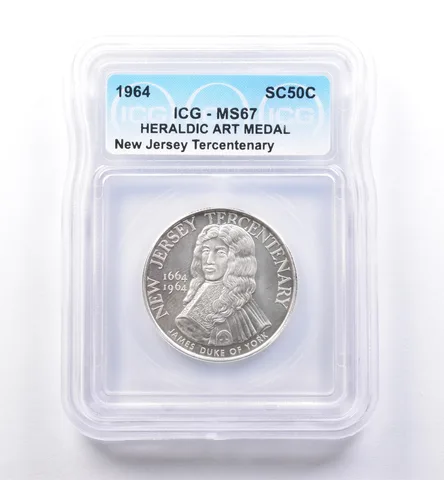 1964 So Called Half Dollar New Jersey Tercentenary MS67 ICG *8428