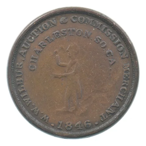 W.W. Wilbur Slave Auctioneer Trade Token *5037