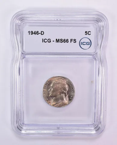 1946-D Jefferson Nickel MS66 FS ICG