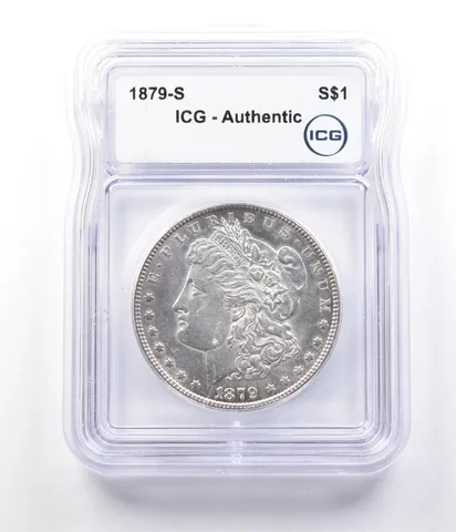 1879-S Morgan Silver Dollar Authentic ICG Reverse 1878 *2896