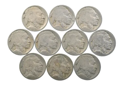 Lot of 105c RAISED GROUND1913 Buffalo NickelsFirst Year Issue! May be P/D/S *630