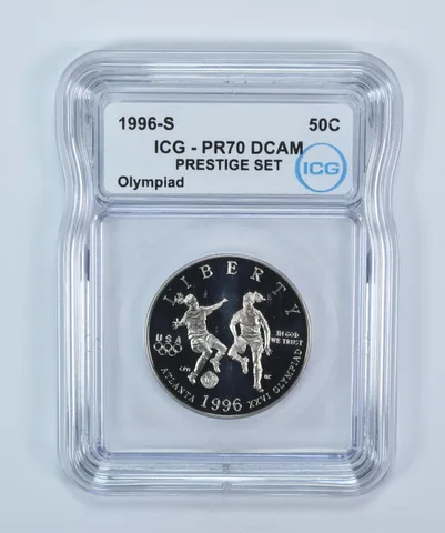 1996-S Olympic Soccer Commemorative Half Dollar Prestige Set PR70 DCAM ICG