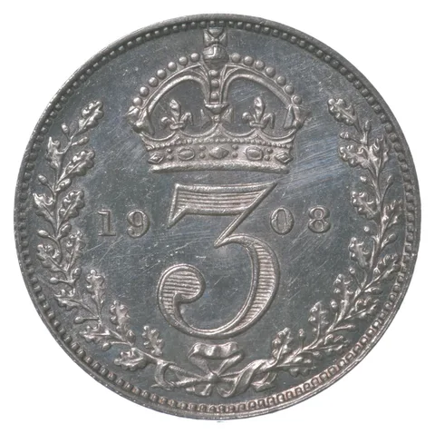 1908 Great Britain 3 Pence Maundy *8413