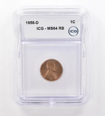 1958-D Lincoln Wheat Cent MS64 RB ICG Beautiful Tone *2108