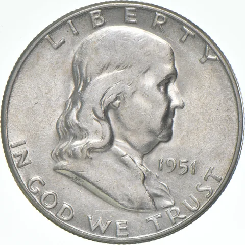 1951-S Franklin Half Dollar AU 90% Silver