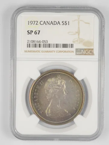 SP67 1972 Canada 1 Dollar - Graded NGC - Amazing Color *1050