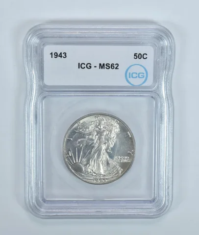 1943 Walking Liberty Half Dollar MS62 ICG